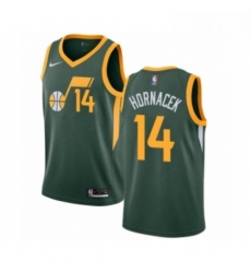 Mens Nike Utah Jazz 14 Jeff Hornacek Green Swingman Jersey Earned Edition