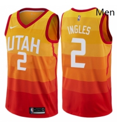 Mens Nike Utah Jazz 2 Joe Ingles Orange NBA Swingman City Edition Jersey 