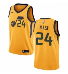 Mens Nike Utah Jazz 24 Grayson Allen Authentic Gold NBA Jersey Statement Edition 