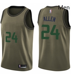 Mens Nike Utah Jazz 24 Grayson Allen Swingman Green Salute to Service NBA Jersey 