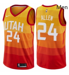 Mens Nike Utah Jazz 24 Grayson Allen Swingman Orange NBA Jersey City Edition 