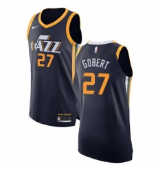 Mens Nike Utah Jazz 27 Rudy Gobert Authentic Navy Blue Road NBA Jersey Icon Edition