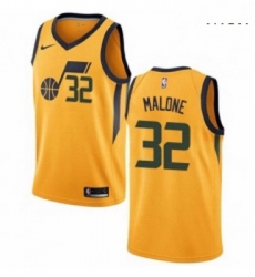 Mens Nike Utah Jazz 32 Karl Malone Authentic Gold NBA Jersey Statement Edition