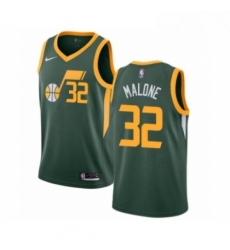 Mens Nike Utah Jazz 32 Karl Malone Green Swingman Jersey Earned Edition