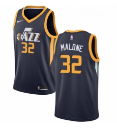 Mens Nike Utah Jazz 32 Karl Malone Swingman Navy Blue Road NBA Jersey Icon Edition