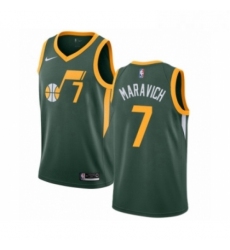 Mens Nike Utah Jazz 7 Pete Maravich Green Swingman Jersey Earned Edition