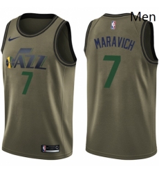 Mens Nike Utah Jazz 7 Pete Maravich Swingman Green Salute to Service NBA Jersey