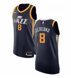 Mens Nike Utah Jazz 8 Jonas Jerebko Authentic Navy Blue Road NBA Jersey Icon Edition 