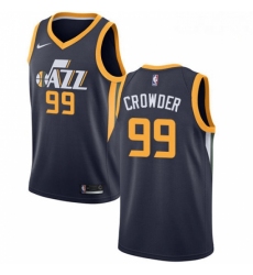 Mens Nike Utah Jazz 99 Jae Crowder Swingman Navy Blue Road NBA Jersey Icon Edition 