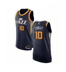 Mens Utah Jazz 10 Mike Conley Authentic Navy Blue Basketball Jersey Icon Edition 