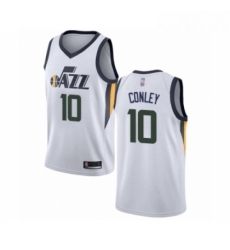 Mens Utah Jazz 10 Mike Conley Authentic White Basketball Jersey Association Edition 