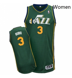 Womens Adidas Utah Jazz 3 Ricky Rubio Authentic Green Alternate NBA Jersey 