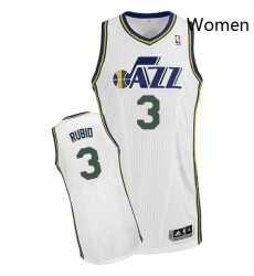 Womens Adidas Utah Jazz 3 Ricky Rubio Authentic White Home NBA Jersey 