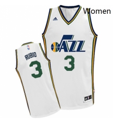 Womens Adidas Utah Jazz 3 Ricky Rubio Swingman White Home NBA Jersey 