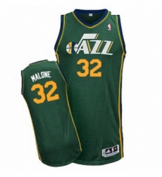 Womens Adidas Utah Jazz 32 Karl Malone Authentic Green Alternate NBA Jersey