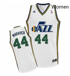 Womens Adidas Utah Jazz 44 Pete Maravich Swingman White Home NBA Jersey