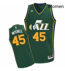 Womens Adidas Utah Jazz 45 Donovan Mitchell Swingman Green Alternate NBA Jersey 
