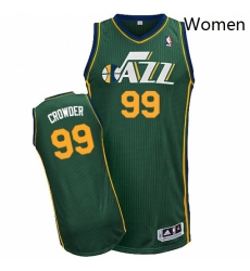 Womens Adidas Utah Jazz 99 Jae Crowder Authentic Green Alternate NBA Jersey 