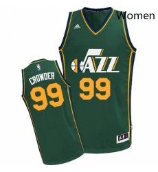 Womens Adidas Utah Jazz 99 Jae Crowder Swingman Green Alternate NBA Jersey 