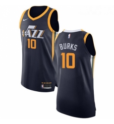 Womens Nike Utah Jazz 10 Alec Burks Authentic Navy Blue Road NBA Jersey Icon Edition