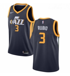Womens Nike Utah Jazz 3 Ricky Rubio Swingman Navy Blue Road NBA Jersey Icon Edition 