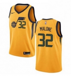 Womens Nike Utah Jazz 32 Karl Malone Authentic Gold NBA Jersey Statement Edition