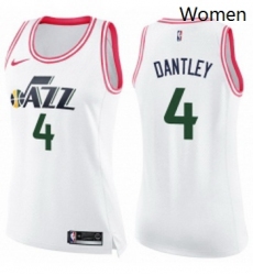 Womens Nike Utah Jazz 4 Adrian Dantley Swingman WhitePink Fashion NBA Jersey