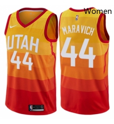 Womens Nike Utah Jazz 44 Pete Maravich Swingman Orange NBA Jersey City Edition