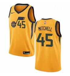 Womens Nike Utah Jazz 45 Donovan Mitchell Authentic Gold NBA Jersey Statement Edition 