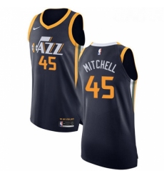 Womens Nike Utah Jazz 45 Donovan Mitchell Authentic Navy Blue Road NBA Jersey Icon Edition 