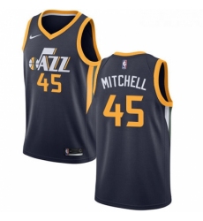 Womens Nike Utah Jazz 45 Donovan Mitchell Swingman Navy Blue Road NBA Jersey Icon Edition 