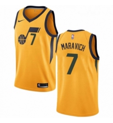 Womens Nike Utah Jazz 7 Pete Maravich Authentic Gold NBA Jersey Statement Edition