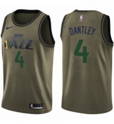 Youth Nike Utah Jazz 4 Adrian Dantley Swingman Green Salute to Service NBA Jersey