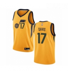 Youth Utah Jazz 17 Ed Davis Swingman Gold Basketball Jersey Statement Edition 