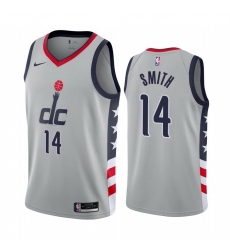 Men Nike Washington Wizards 14 Ish Smith Gray NBA Swingman 2020 21 City Edition Jersey