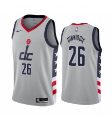 Men Nike Washington Wizards 26 Spencer Dinwiddie Gray NBA Swingman 2020 21 City Edition Jersey