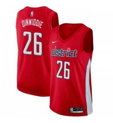 Men Nike Washington Wizards 26 Spencer Dinwiddie Red NBA Swingman Earned Edition Jersey