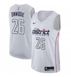 Men Nike Washington Wizards 26 Spencer Dinwiddie White NBA Swingman City Edition Jersey