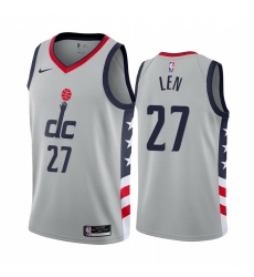 Men Nike Washington Wizards 27 Alex Len Gray NBA Swingman 2020 21 City Edition Jersey
