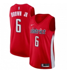 Men Nike Washington Wizards 6 Troy Brown Jr Red NBA Swingman Earned Edition Jersey