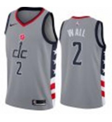 Men Nike Washington Wizards NBA John Wall City Grey Jersey