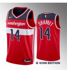 Men Washington Wizards 14 Landry Shamet Red Icon Edition Stitched Jersey