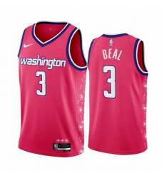 Men Washington Wizards 3 Bradley Beal 2022 23 Pink Cherry Blossom City Edition Limited Stitched Basketball Jersey