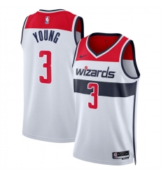 Men Washington Wizards  3 CJ McCollum White Association Edition Stitched Basketball Jersey