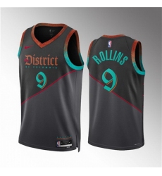 Men Washington Wizards 9 Ryan Rollins Black 2023 24 City Edition Stitched Basketball Jersey