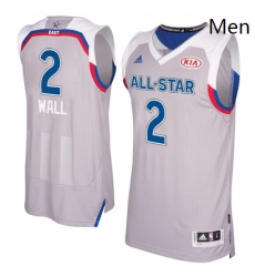 Mens Adidas Washington Wizards 2 John Wall Authentic Gray 2017 All Star NBA Jersey