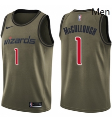 Mens Nike Washington Wizards 1 Chris McCullough Swingman Green Salute to Service NBA Jersey