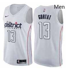 Mens Nike Washington Wizards 13 Marcin Gortat Authentic White NBA Jersey City Edition