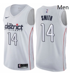 Mens Nike Washington Wizards 14 Jason Smith Authentic White NBA Jersey City Edition
