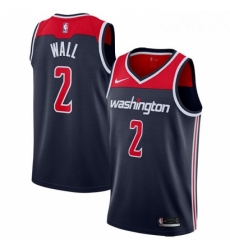 Mens Nike Washington Wizards 2 John Wall Authentic Navy Blue NBA Jersey Statement Edition